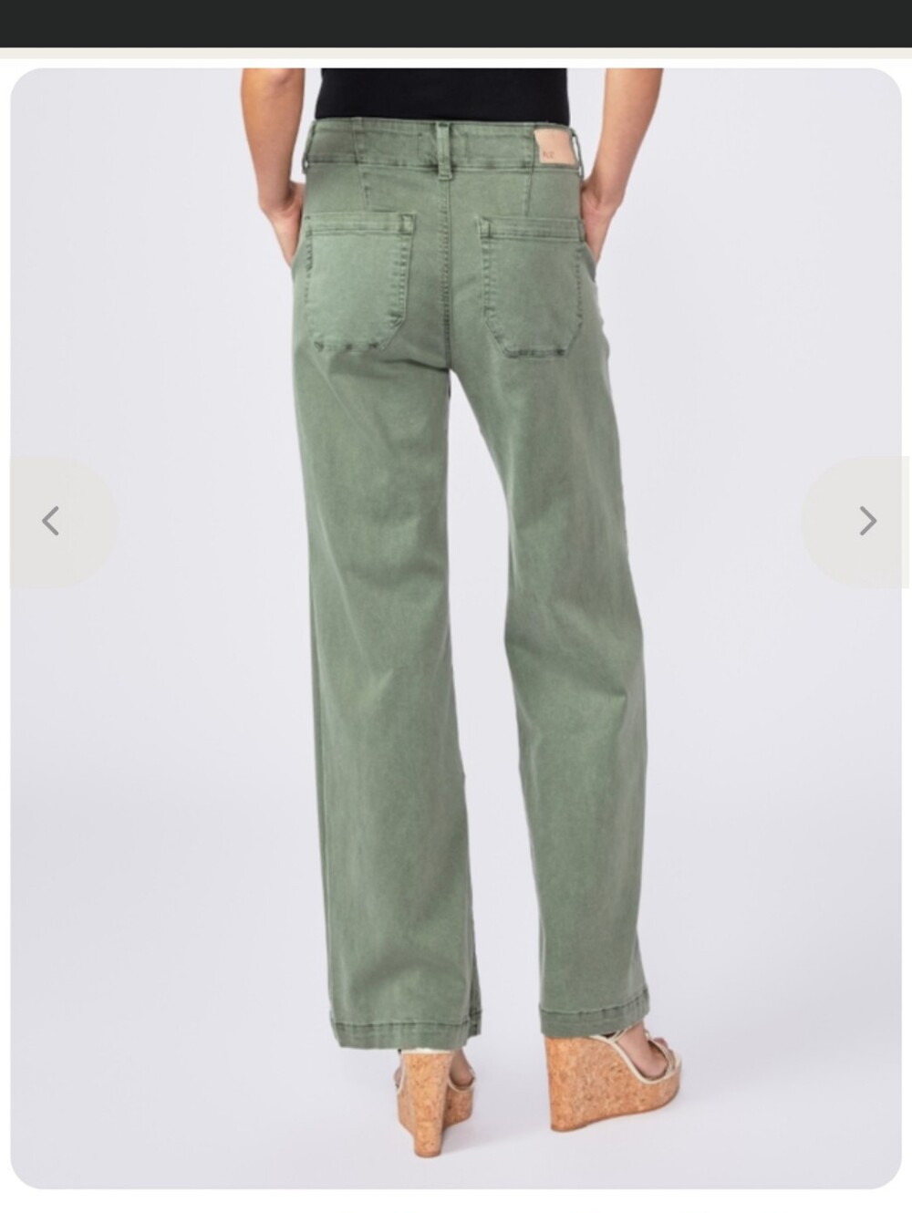 Paige Brooklyn High-Waist Cropped Wide Leg Utility Pants in Vintage Ivy Green - Picture 4 of 13